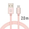 Swissten Textile Universal Quick Charge 3.1 USB-C duomenų ir įkrovimo laidas 2m