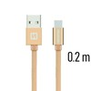 Swissten Textile Universal Quick Charge 3.1 USB-C duomenų ir įkrovimo laidas 20 cm