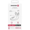 SWISSTEN TEXTILE Įkrovimo garso adapteris USB-C (M) - 2x USB-C (F) 0,12 m baltas