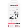 „Swissten Textile“ USB-C / USB-C / Aux 3,5 mm įkrovimo garso adapteris, 0,12 m