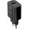 Swissten Travel Charger Edge GaN USB-A 18W / USB-C 25W juodas