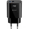 Swissten Travel Charger Edge GaN USB-A 18W / USB-C 25W juodas
