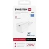 SWISSTEN GaN USB-C 20W maitinimo adapteris baltas