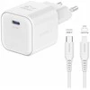 „Swissten“ kelioninis įkroviklis GaN USB-C 20 W PD + duomenų kabelis USB-C – „Lightning“ 1,2 m