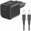 SWISSTEN Síťový adaptér GaN USB-C + datový kabelis USB-C - USB-C 1.2m juoda