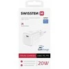 SWISSTEN GaN USB-C 20W maitinimo adapteris baltas