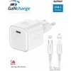 „Swissten“ kelioninis įkroviklis GaN USB-C 35 W PD + duomenų kabelis USB-C – „Lightning“ 1,2 m