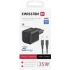 „Swissten“ kelioninis įkroviklis GaN USB-C 35 W PD + duomenų kabelis USB-C - USB-C 1,2 m