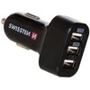 Swissten Automobilis Triple Premium USB 2.1A + 2.1A + 1A Juodas