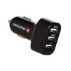 Swissten Automobilis Triple Premium USB 2.1A + 2.1A + 1A Juodas