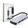 Šakotuvas 4in1 USB HUB USB-C to 2xUSB + HDMi + USB-C Adapteris Tech-Protect V2-HUB pilkos spalvos