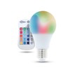 LED lemputė E27 A60 RGB + Balta 9W + RC Forever Light