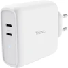 TRUST įkroviklis MAXO 65W, 2x USB-C, baltas