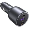 Automobilinis įkroviklis UGREEN EC705, USB-A + 2x USB-C, 130W + 1m 5A laidas