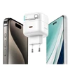 USAMS Laidinis įkroviklis 1xUSB-C su suvyniojamu kabeliu USB-C Retractable PD+QC 35W Gan Fast Charging juodos spalvos XMF Series CC202TC01 (US-CC202)