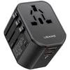 USAMS Adapteris network 2xUSB+1xUSB-C T59 20W4in1 US/AU/EU/UK juodas/juodas CC179TC01 (US-CC179) Univers