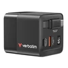 Verbatim įkroviklis laidinis GaN 65W 2xUSB-C/USB-A + Adapteris EU/UK/US juodos spalvos 32217