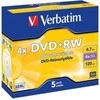 Verbatim Blank DVD+RW SERL 4.7GB 4x 5 Pack Jewel