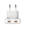 Verbatim GaN Travel Charger Fold 'n' Go 65W, 2×USB-C PD EU Plug, Baltas