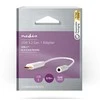Kabelis Nedis CCBW65950WT015 kabelis audio 0,15 m 3.5mm USB Type-C Baltas
