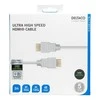 Ultra High Speed HDMI kabelis DELTACO 2M, eARC, QMS, 8K prie 60Hz, 4K prie 120Hz, baltas / HU-20A-R