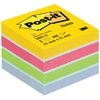 3M Lipnių lapelių kubas Post-it Mini Lemon, 51 x 51 mm, 400 lapelių, įvairios spalvos