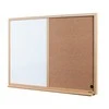 Baltoji magnetinė ir kamštinė lenta BI-OFFICE EARTH Combo 90x60, ąžuolo rėmas
