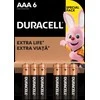 Baterijos DURACELL AAA, LR03, 6vnt