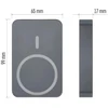 Išorinė baterija EMOS WI 1046, 10 000 mAh 20 W, belaidis įkrovimas, pilka