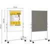 Mobilioji dvipusė lenta BI-OFFICE 70x120, baltoji magnetinė ir pilko veltinio, aliuminio rėmas