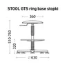Nowy Styl Darbo kėdė STOOL GTS RING STOPKI, dirbtinė oda, V-14, juoda sp.