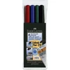 Permanentinis žymeklis CD/DVD diskams FABER CASTELL MULTIMARK M, 4 sp. komplektas