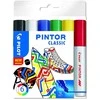 Pilot Pen Permanentinis žymeklis Pultas PINTOR CLASSIC 1.4mm, apvali galvutė, 6 spalvų komplektas