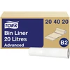 Šiukšlių maišai TORK B2, 20 L, 100 vnt., balti 204020
