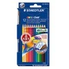 Spalvoti pieštukai STAEDTLER NORIS, šešiabriauniai, akvareliniai, 12 vnt. + teptukas