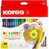 Spalvoti pieštukai KORES KOLORES Mandala, trikampiai, 50 vnt.