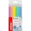 Spalvoti pieštukai KORES KOLORES PASTEL, tribriauniai, 3mm, 12 pastelinių spalvų