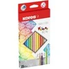 Spalvoti pieštukai KORES KOLORES STYLE, tribriauniai, 3mm, 15 spalvų (2 metalizuotos spalvos ir 1 neoninė)
