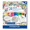 Spalvoti pieštukai tribriauniai STAEDTLER ERGO SOFT 157 Johanna Basford serija, 24 spalvos