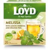 Žolelių arbatos gėrimas LOYD, Melisa su citrinine aloyzija ir apelsino žievelės skoniu, 20x2 g