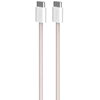 Kabelis Puro braided USB-C / USB-C 60 W, 1,5 m, rožinis