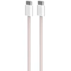Kabelis Puro braided USB-C / USB-C 60 W, 1,5 m, rožinis