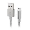 Kabelis USB-microUSB SBS 1 m w otulinie Sidabrinė