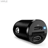 MINI automobilinis kroviklis PURO 2 X USB-C, PD, 30W, juodas / FCMCHUSBCC30WBLK