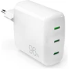 Sieninis įkroviklis GaN, 3xUSB-C jungtys, 96W, gamintojas Puro Baltas
