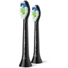 2 dalių šepetėlių galvučių pakuotė Philips Sonicare Optimal White, Juodos spalvos HX6062/88