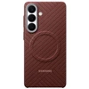 KS947SR anglies pluošto magnetinis dėklas „Samsung Galaxy S26 Plus“, koralų spalvos, raudonas