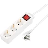 Extensioncord Hama 3-Ways, Switch, 1.4m, Baltas