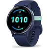 Išmanusis laikrodis Garmin vívoactive® 5 Mėlynos metalo spalvos aliuminio apvadas su mėlynu korpusu ir silikoniniu dirželiu