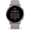 Išmanusis laikrodis Garmin vívoactive® 5 Metalinės orchidėjų spalvos aliuminio apvadas su orchidėjų spalvos korpusu ir silikoniniu dirželiu